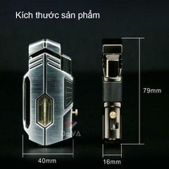 Bật lửa khò 2 tia chéo Cohiba ga trong suốt kèm đục COB 160