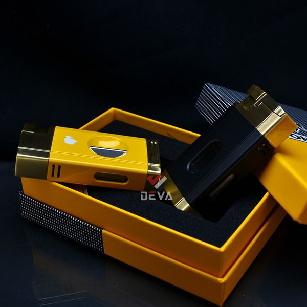 Bật lửa khò 2 tia kèm dao cắt chữ V Cohiba COB 198