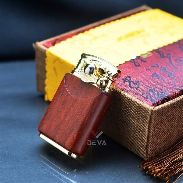 Bật Lửa Khò 1 tia Jobon Bọc Gỗ Đánh Lửa Bán Tự Động ZB 602A