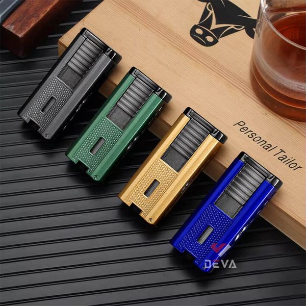 Bật lửa Lubinski khò 3 tia kèm que thông và đục Cigar YJA 10055