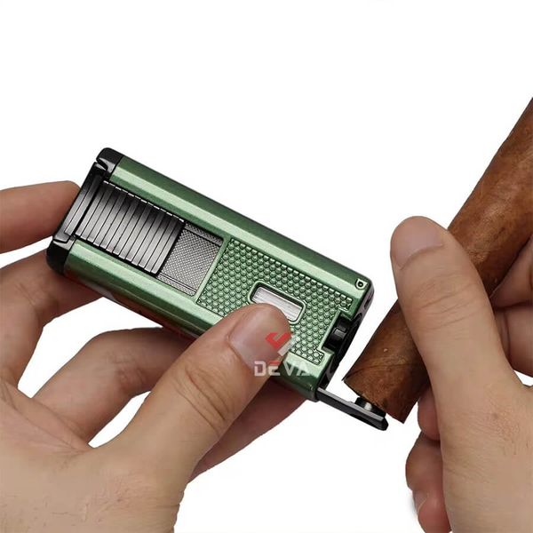 Bật lửa Lubinski khò 3 tia kèm que thông và đục Cigar YJA 10055