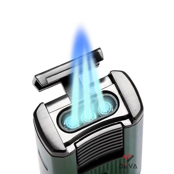 Bật lửa Lubinski khò 3 tia kèm que thông và đục Cigar YJA 10055