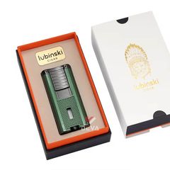 Bật lửa Lubinski khò 3 tia kèm que thông và đục Cigar YJA 10055