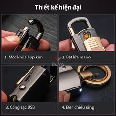 Bật lửa móc khóa sạc điện đa năng Honest BCK2-686