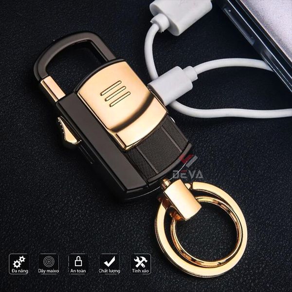 Bật lửa móc khóa sạc điện đa năng Honest BCK2-686