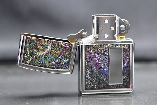 Zippo Mỹ chính hãng đen bóng hoa văn Colorful Venetian Z387