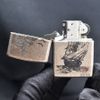 Zippo Bạc Bụi Khắc CNC Thuyền Buồm ZK162