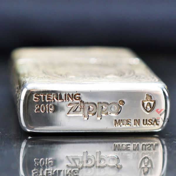 Zippo Bạc Khối Armor Khắc Kỳ Lân Các Mặt BK18