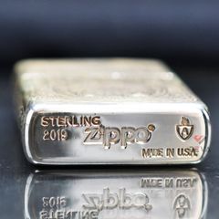 Zippo Bạc Khối Armor Khắc Kỳ Lân Các Mặt BK18