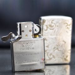 Zippo Bạc Khối Chạm Khắc Hình Rồng Cuộn BK16