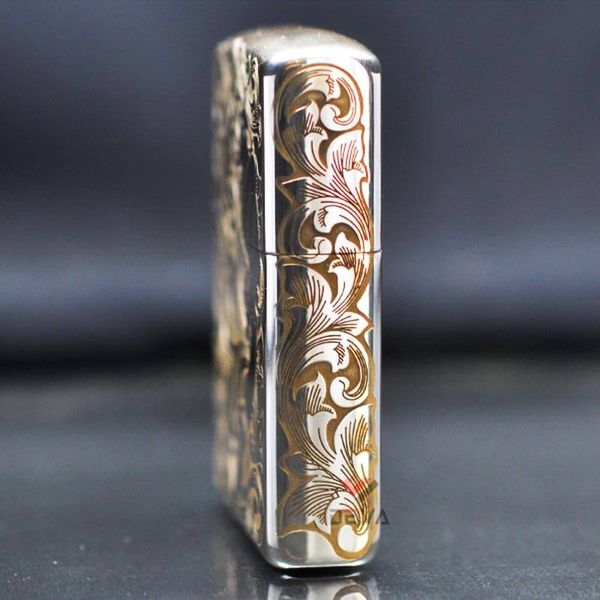 Zippo Bạc Khối Hoa Văn Hình Cô Gái Sexy BK25