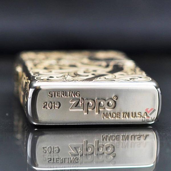 Zippo Bạc Khối Hoa Văn Hình Cô Gái Sexy BK25