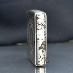 Zippo Bạc Khối Khắc Đức Phật A Di Đà BK06