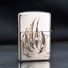Zippo Bạc Khối Khắc Hình Mãnh Hổ Giương Vuốt BK28
