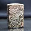 Zippo Bạc Khối Khắc Hình Rồng Mây 2 Mặt BK15