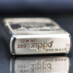 Zippo Bạc Khối Khắc Hoạ Chủ Đề Thương Hiệu Camel BK43