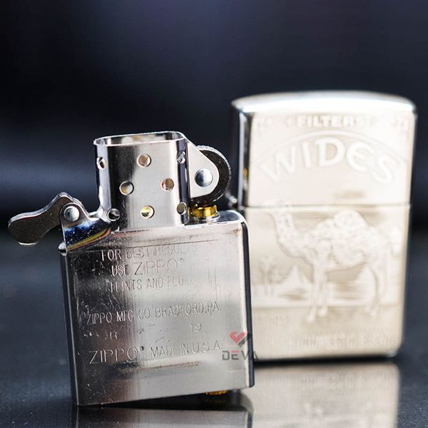 Zippo Bạc Khối Khắc Hoạ Chủ Đề Thương Hiệu Camel BK43
