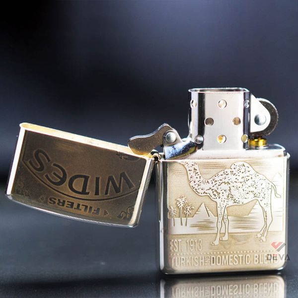 Zippo Bạc Khối Khắc Hoạ Chủ Đề Thương Hiệu Camel BK43