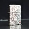 Zippo Bạc Khối Khắc Hoa Mẫu Đơn Các Mặt BK51