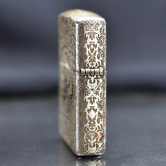 Zippo Bạc Khối Khắc Hoa Văn Rồng Phượng BK47