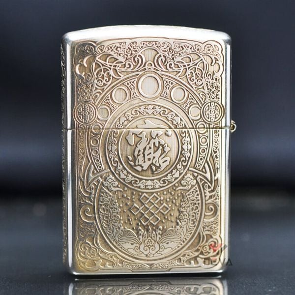 Zippo Bạc Khối Khắc Kỳ Lân Các Mặt BK08