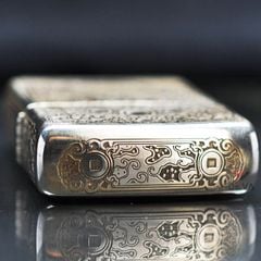 Zippo Bạc Khối Khắc Kỳ Lân Các Mặt BK08