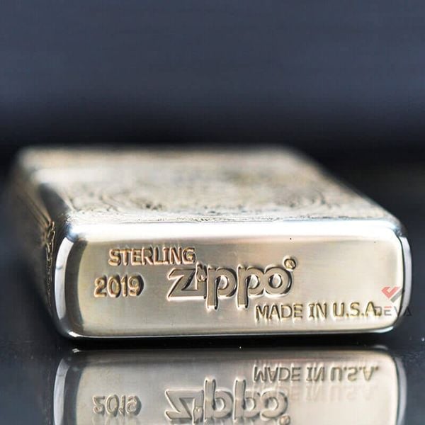 Zippo Bạc Khối Khắc Kỳ Lân Các Mặt BK08