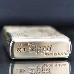 Zippo Bạc Khối Khắc Kỳ Lân Các Mặt BK08
