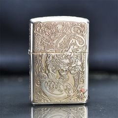 Zippo Bạc Khối Khắc Kỳ Lân Các Mặt BK08