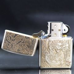 Zippo Bạc Khối Khắc Kỳ Lân Các Mặt BK08