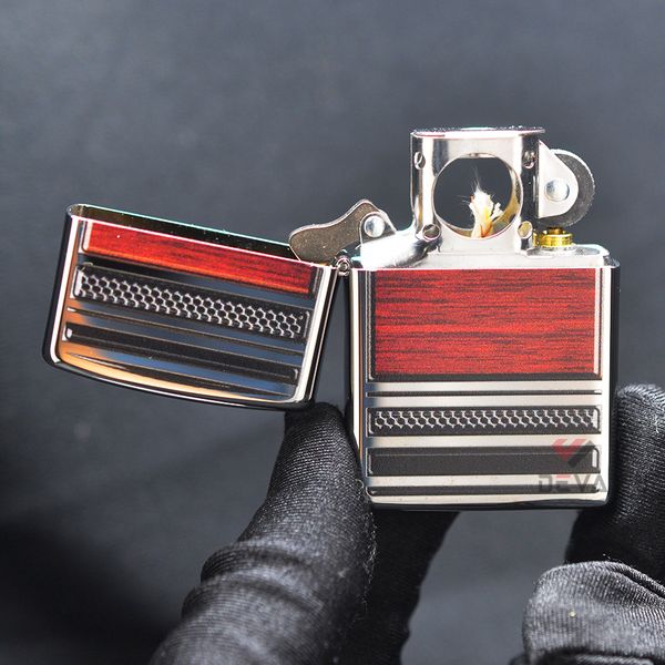 Zippo Hút Tẩu Hoa Văn Gỗ Steel And Wood Z194
