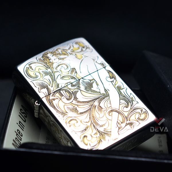 Zippo Khắc CNC Hình Cô Gái Khỏa Thân ZK127
