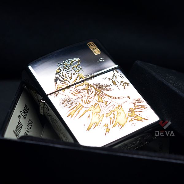 Zippo Khắc CNC Hình Hổ Núi ZK123