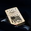 Zippo Vàng Xước Khắc Laser Cờ Mỹ ZK02