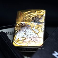 Zippo Khắc Sâu Cá Chép Trong Đầm Sen ZK115