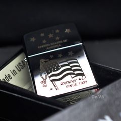 Zippo Chính Hãng Khắc CNC Cờ Mỹ ZK100