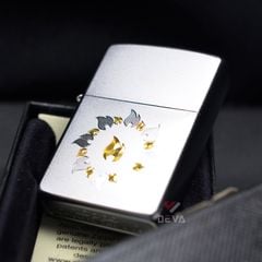 Zippo Mạ Satin Khắc Vòng Tròn Lửa Z47