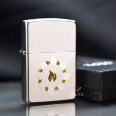 Zippo Mạ Satin Khắc Vòng Tròn Lửa Z47