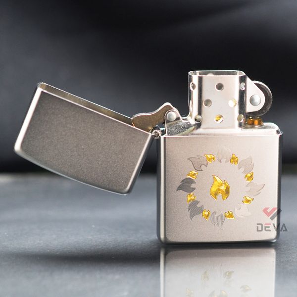 Zippo Mạ Satin Khắc Vòng Tròn Lửa Z47