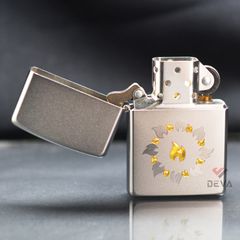 Zippo Mạ Satin Khắc Vòng Tròn Lửa Z47