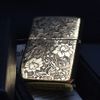 Zippo Vàng Khắc Nổi Hoa Mẫu Đơn ZK60