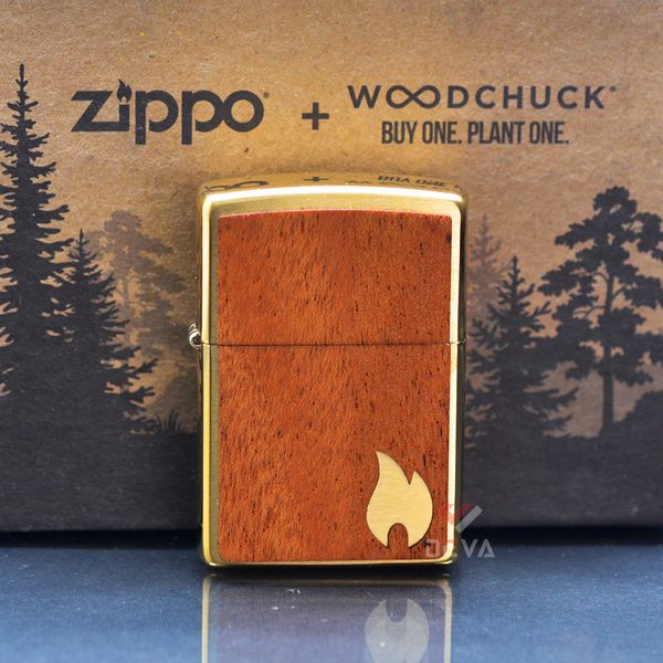 Zippo Ốp Gỗ Chủ Đề Woodchuck Flame Z303