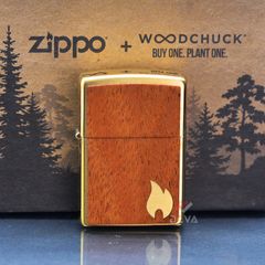 Zippo Ốp Gỗ Chủ Đề Woodchuck Flame Z303