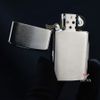 Zippo Slim Vân Trơn Xước Màu Bạc Z154