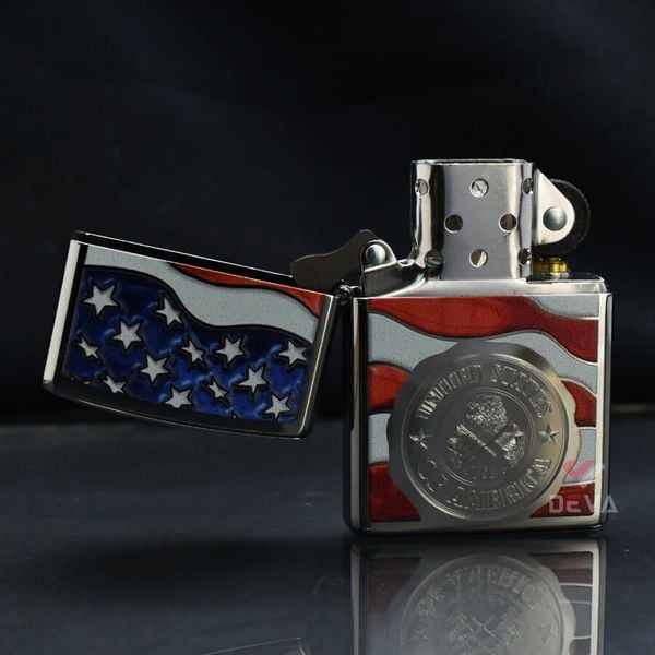 Zippo Sơn Con Tem Cờ Mỹ America Stamp On Flag Z146