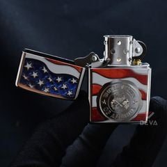 Zippo Sơn Con Tem Cờ Mỹ America Stamp On Flag Z146
