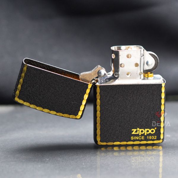 Zippo Đen Nhám Viền Gõ Búa ZK135