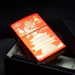 Zippo Sơn Đỏ Chủ Đề Á Đông Eastern Design Z104
