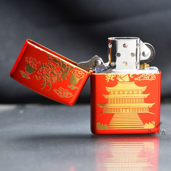 Zippo Sơn Đỏ Chủ Đề Á Đông Eastern Design Z104