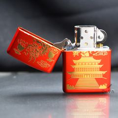 Zippo Sơn Đỏ Chủ Đề Á Đông Eastern Design Z104